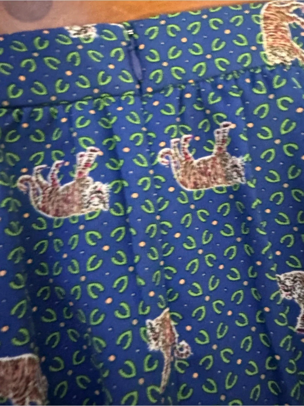 J.Crew Mercantile Bengal Tiger Print Mini Skirt Size 14 Blue Boho Preppy